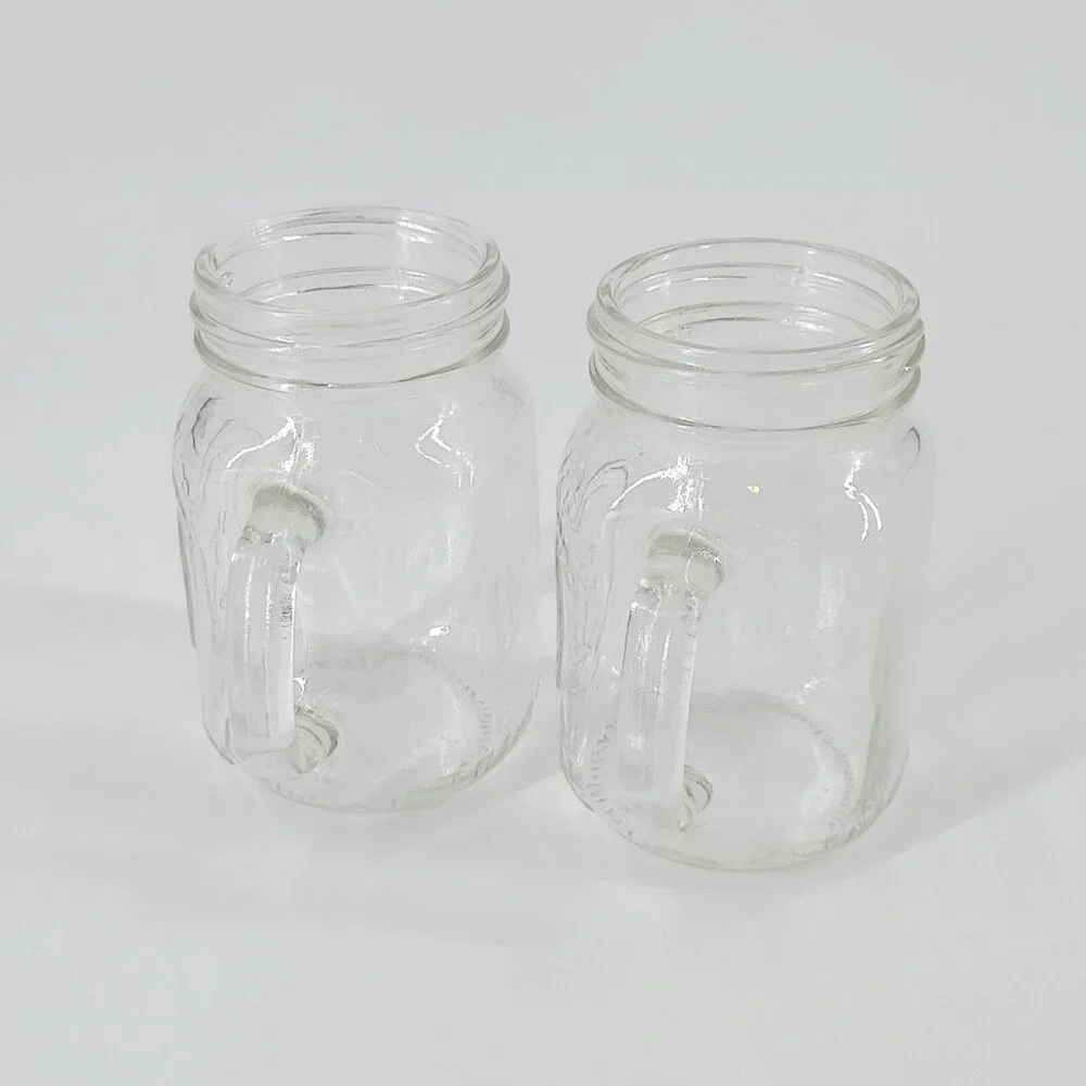 Golden Harvest Shot Drink Glass Jars Handle 2 oz Mini No Lids Set of 2 Kitchen - Picture 7 of 9